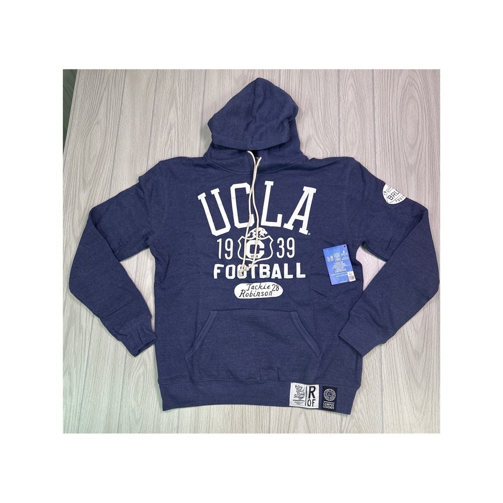 Roots of Fight UCLA Jackie Robinson Football Navy PO Hoody Large - Picture 3 of 11